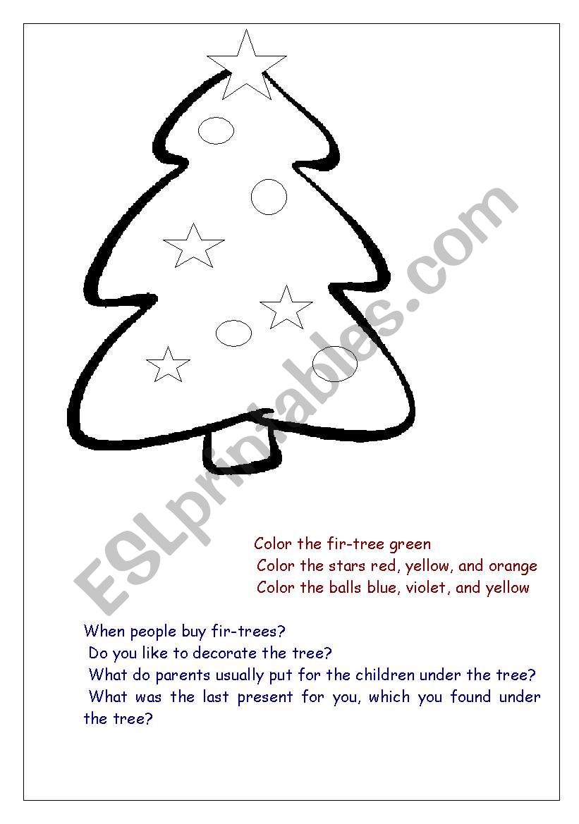 The fir tree worksheet