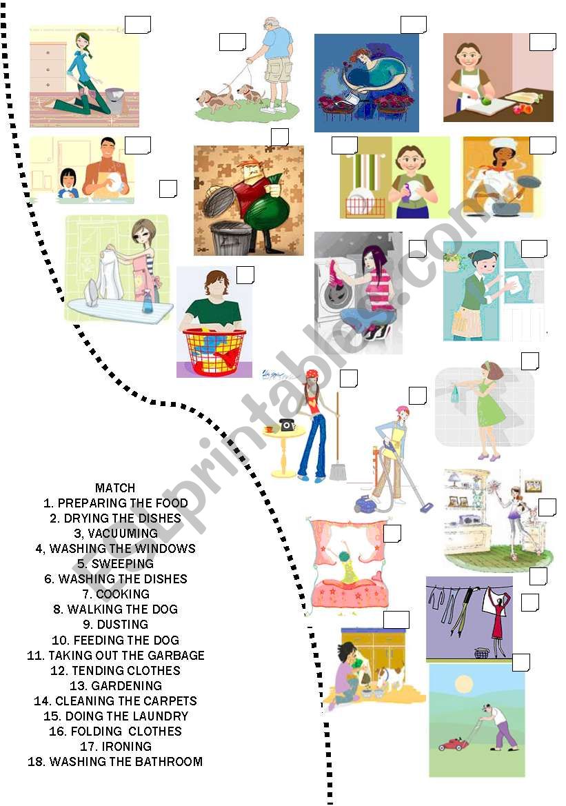 Match the chores worksheet