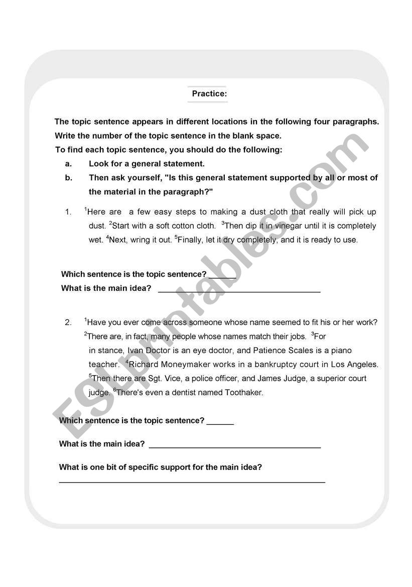 Practice worksheet