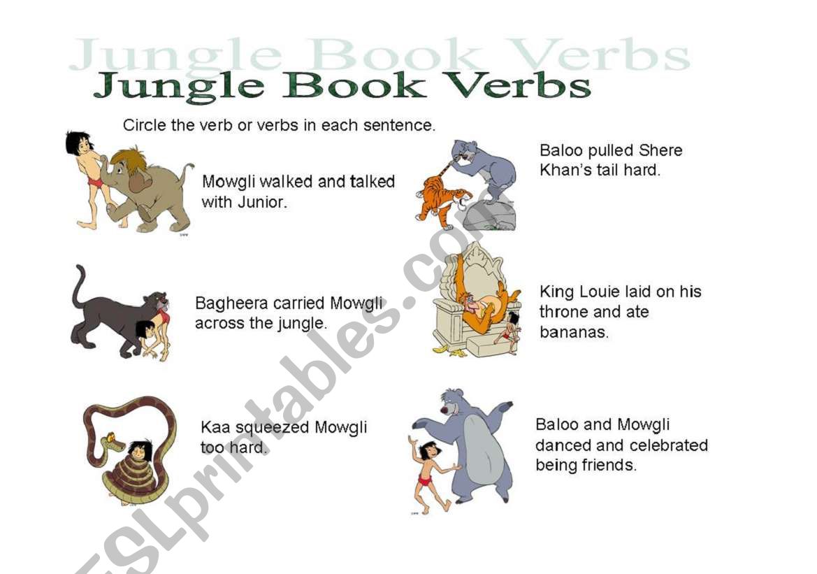 Jungle Book Verbs worksheet