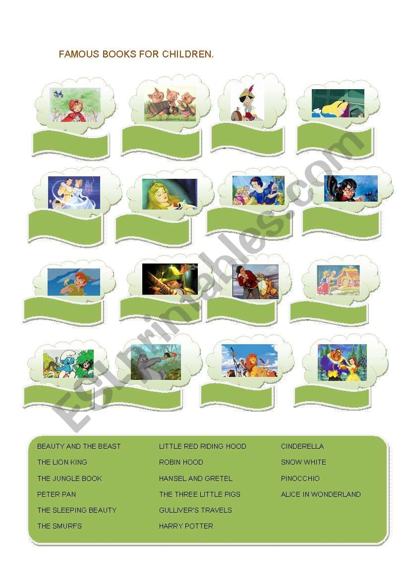 Famous books for children worksheet