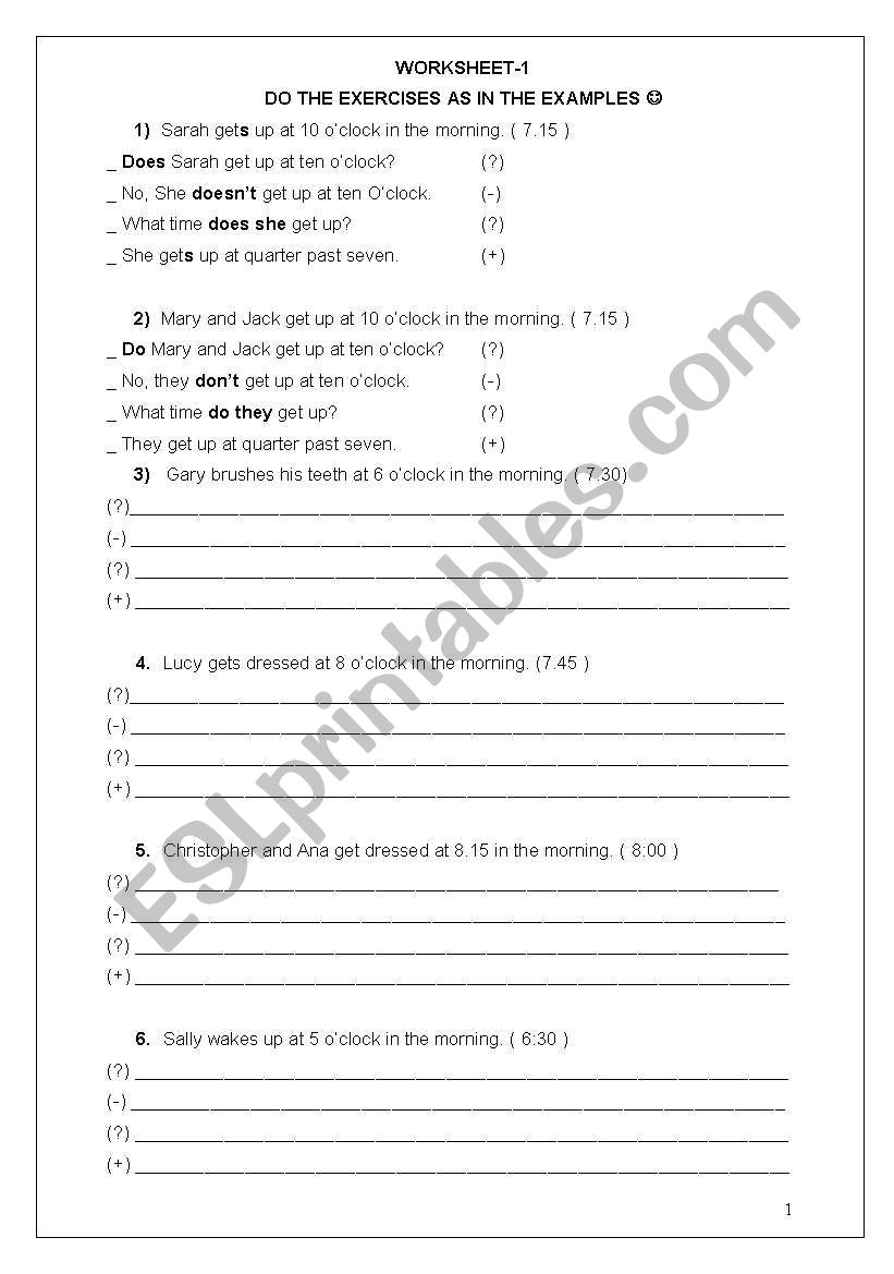 Simple present tense  worksheet