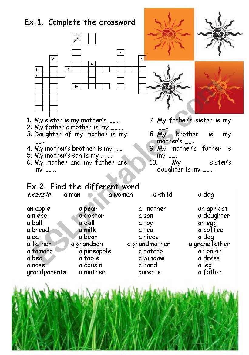 Family Words worksheet