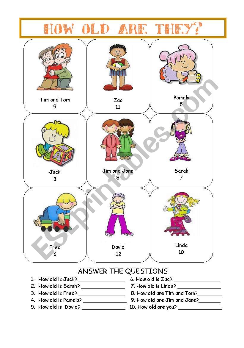 HOW OLD ARE THEY? worksheet