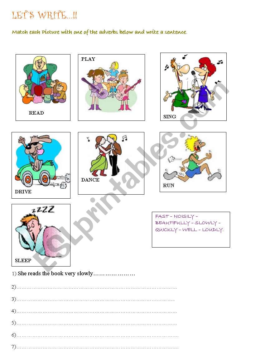 Adverbs of manner worksheet