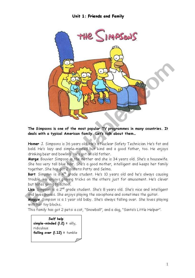 Family worksheet