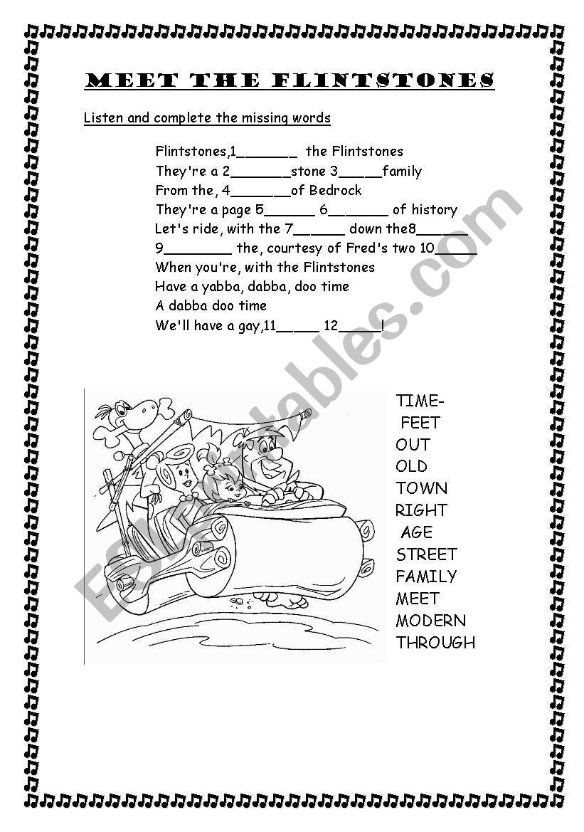 Meet The Flintstones   worksheet