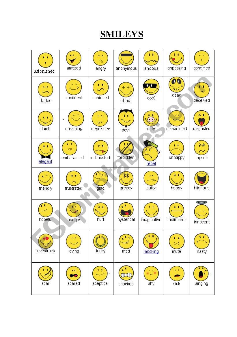 Smileys worksheet