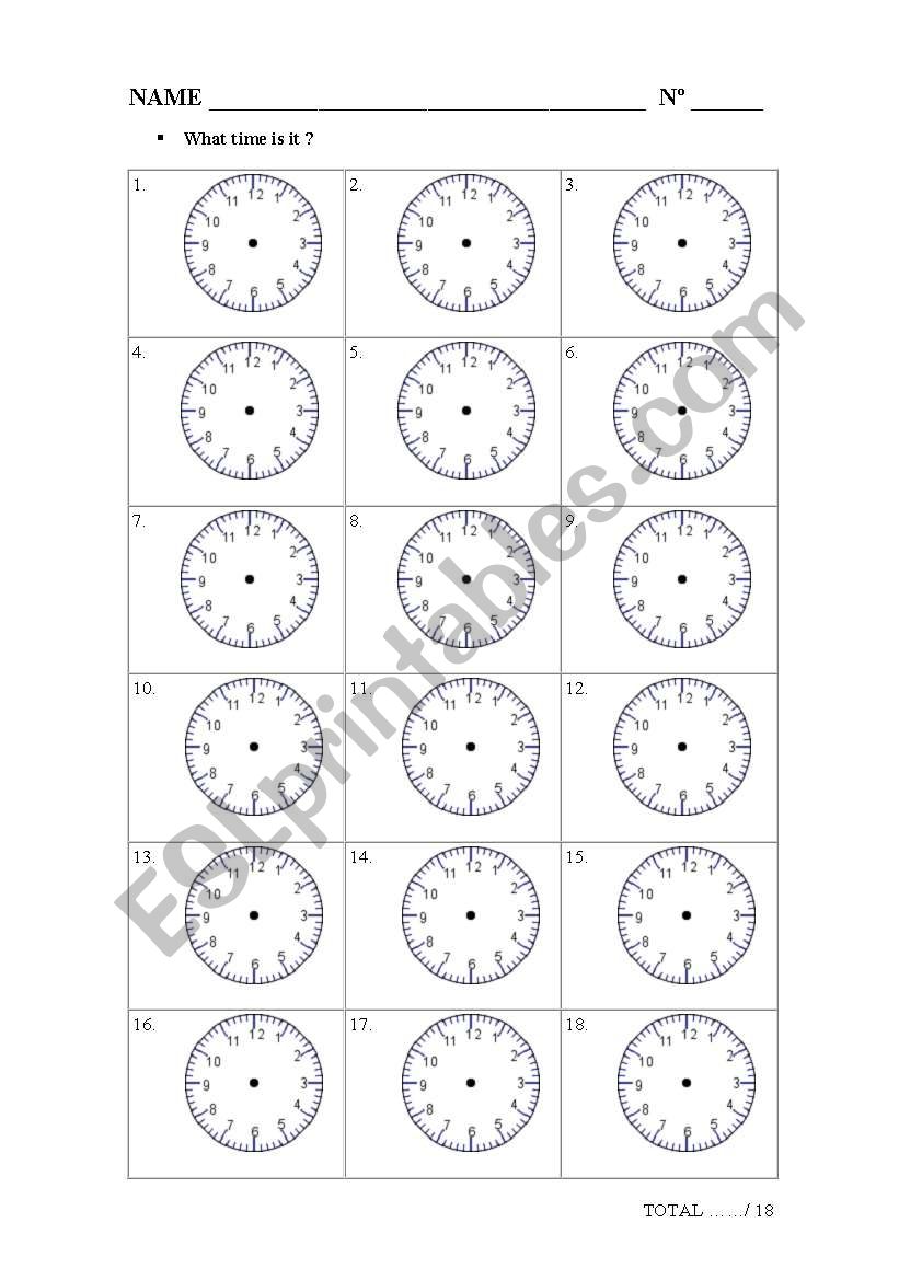 The Clock Test worksheet