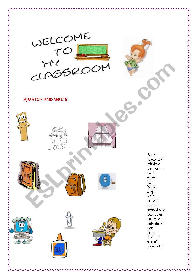 classroom objects and there is/are