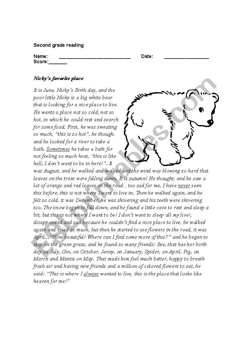 Nickys favorite season worksheet