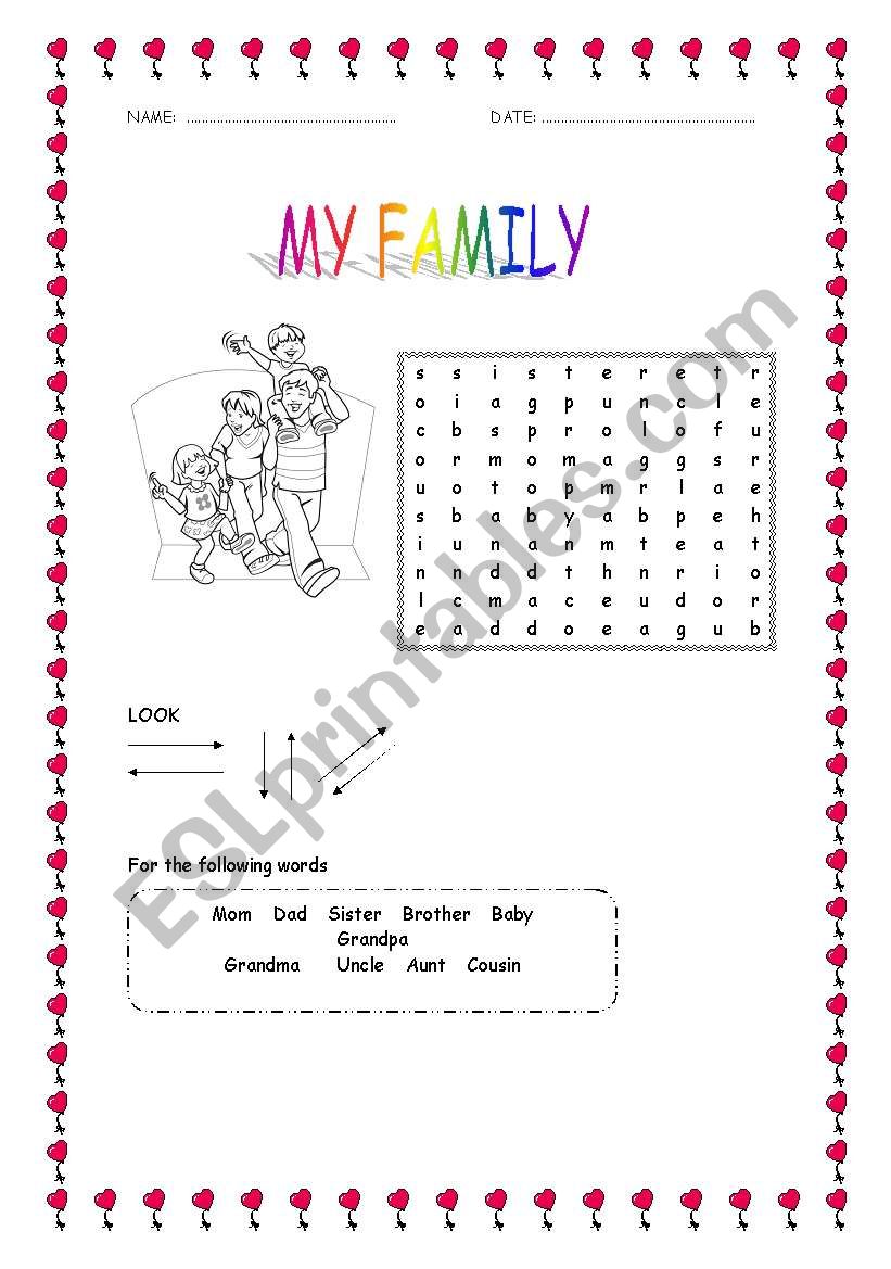 My Family worksheet