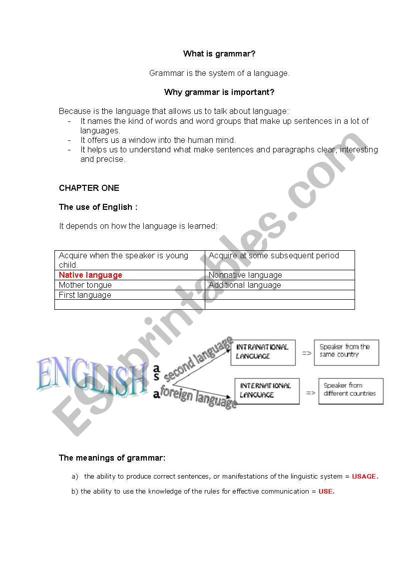 What is Grammar? worksheet