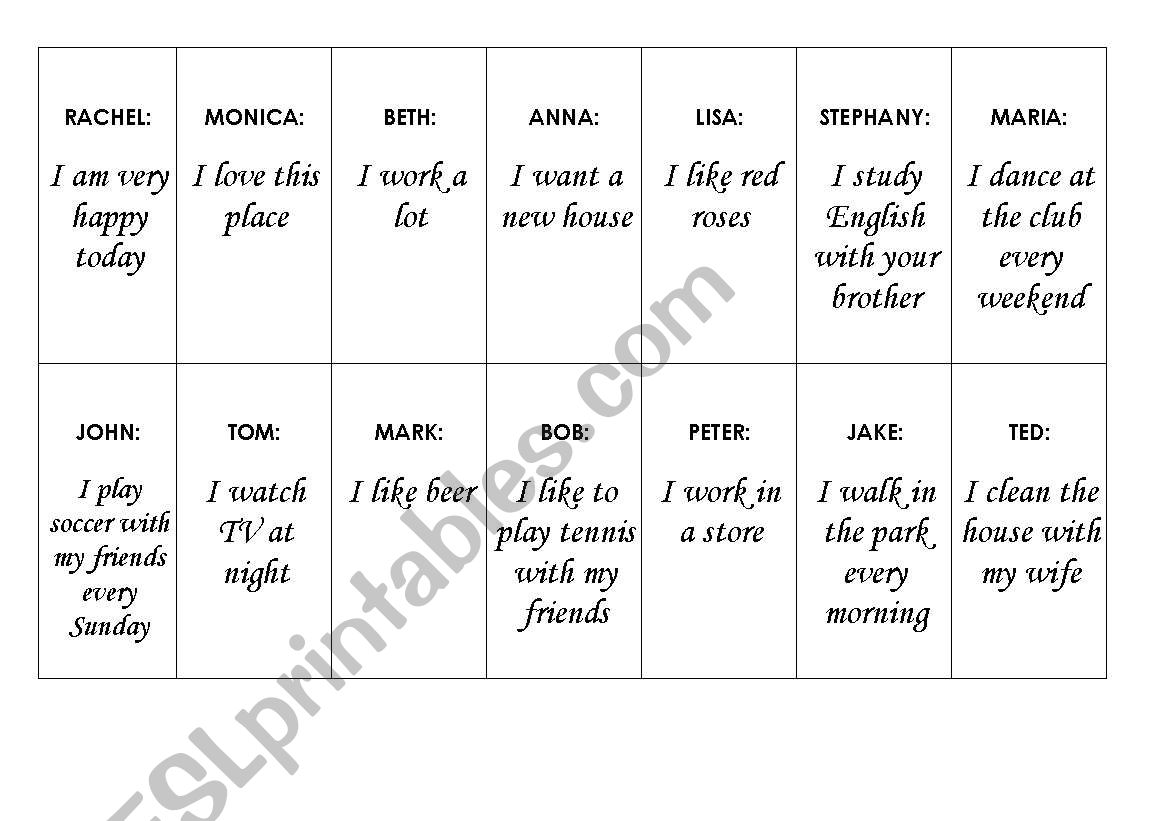 Reported Speech worksheet