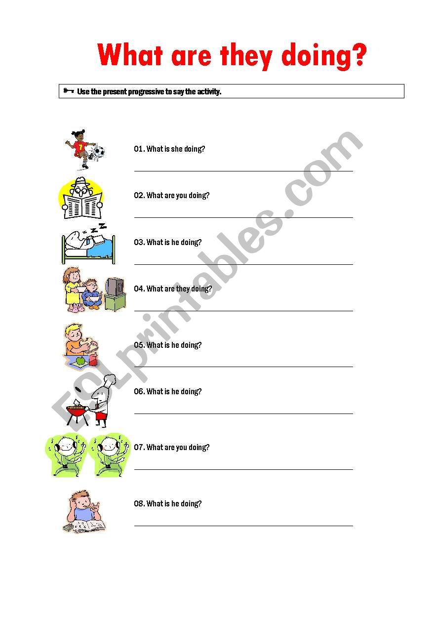 What are they doing? worksheet