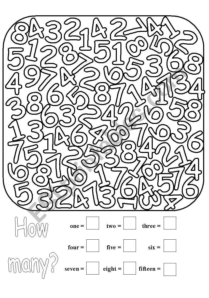 Listen and Colour - Numbers (complicated)