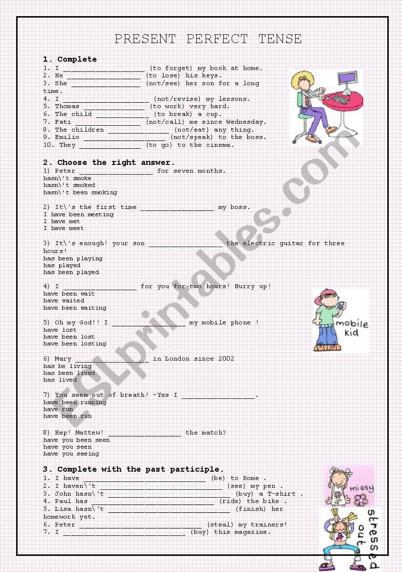 PRESENT PERFECT worksheet