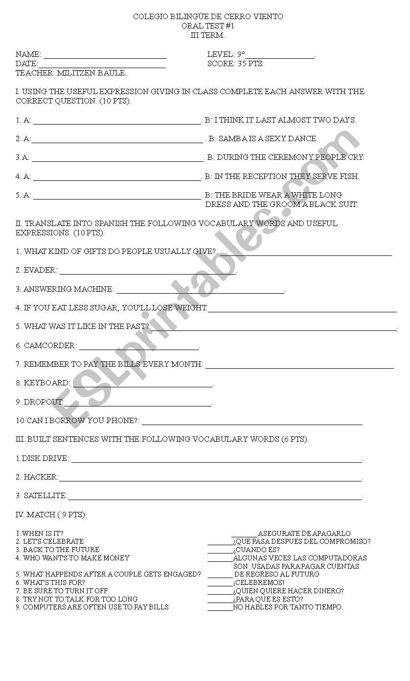 USEFUL EXPRESSIONS worksheet