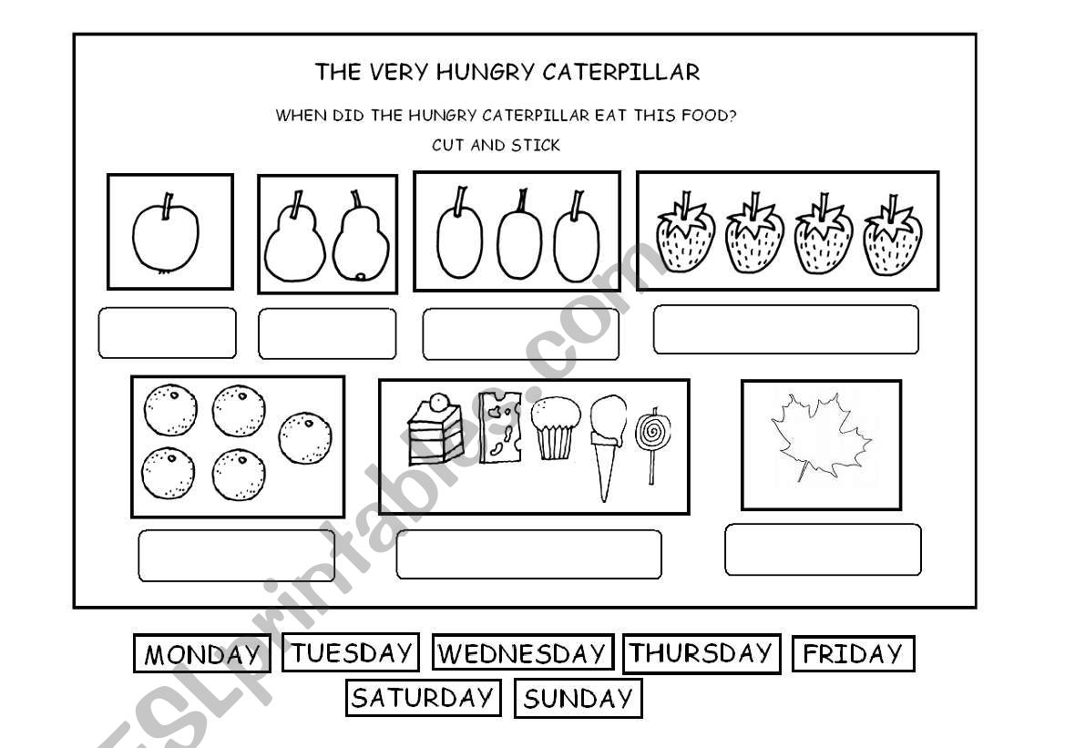 The Very Hungry Caterpillar  Cut and Stick Activity