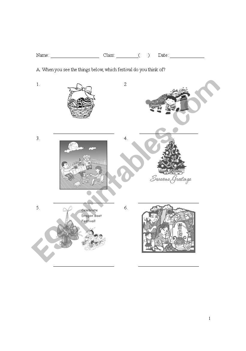 Festival worksheet worksheet