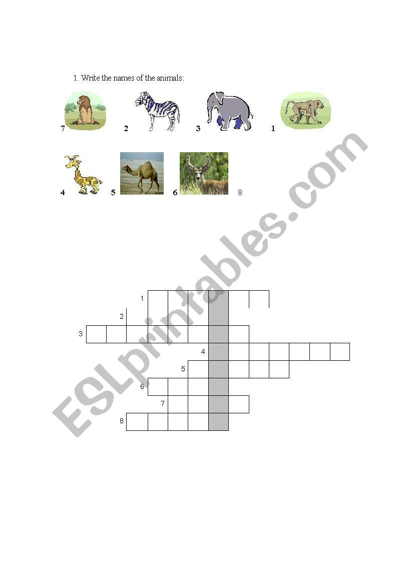 Animal puzzle worksheet