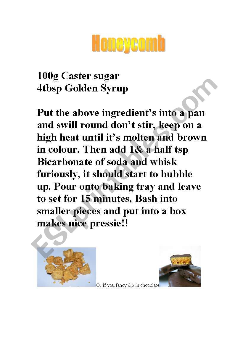 Honeycomb worksheet