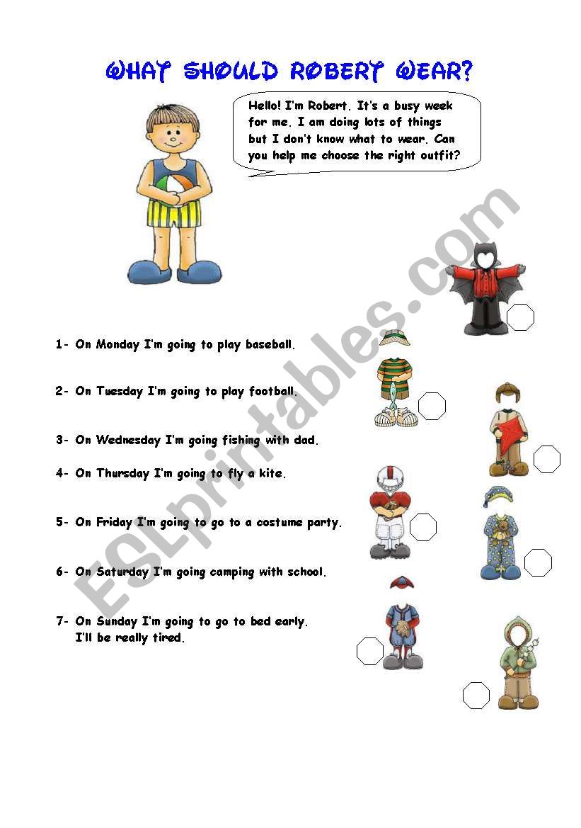 ROBERTS FUN WEEK worksheet