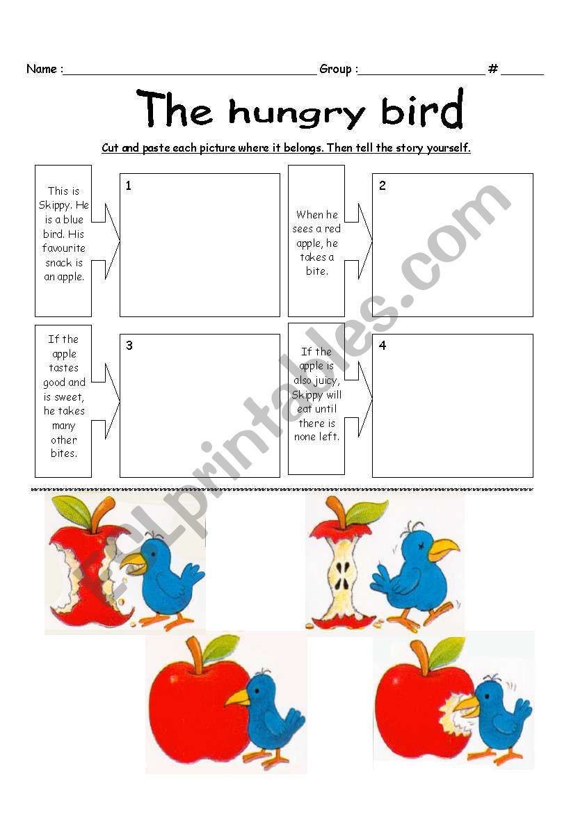 The hungry bird worksheet