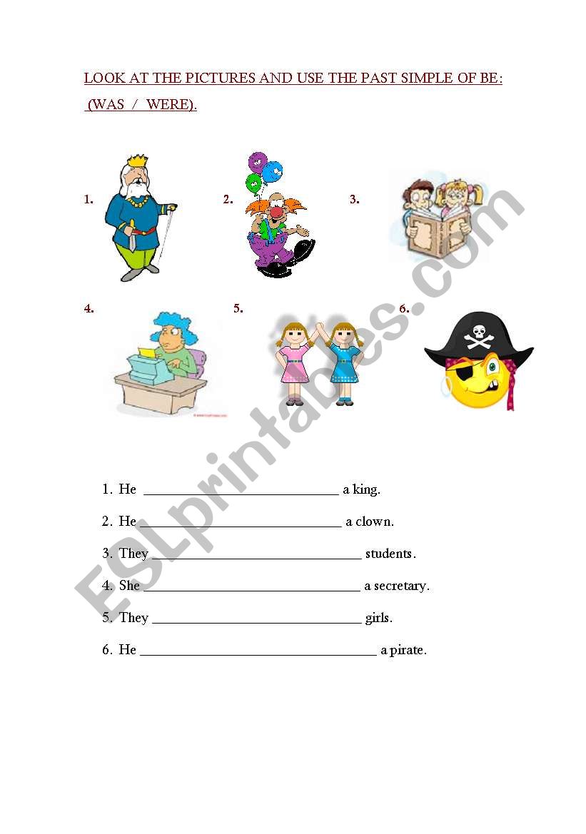 PAST SIMPLE: VERB TO BE worksheet