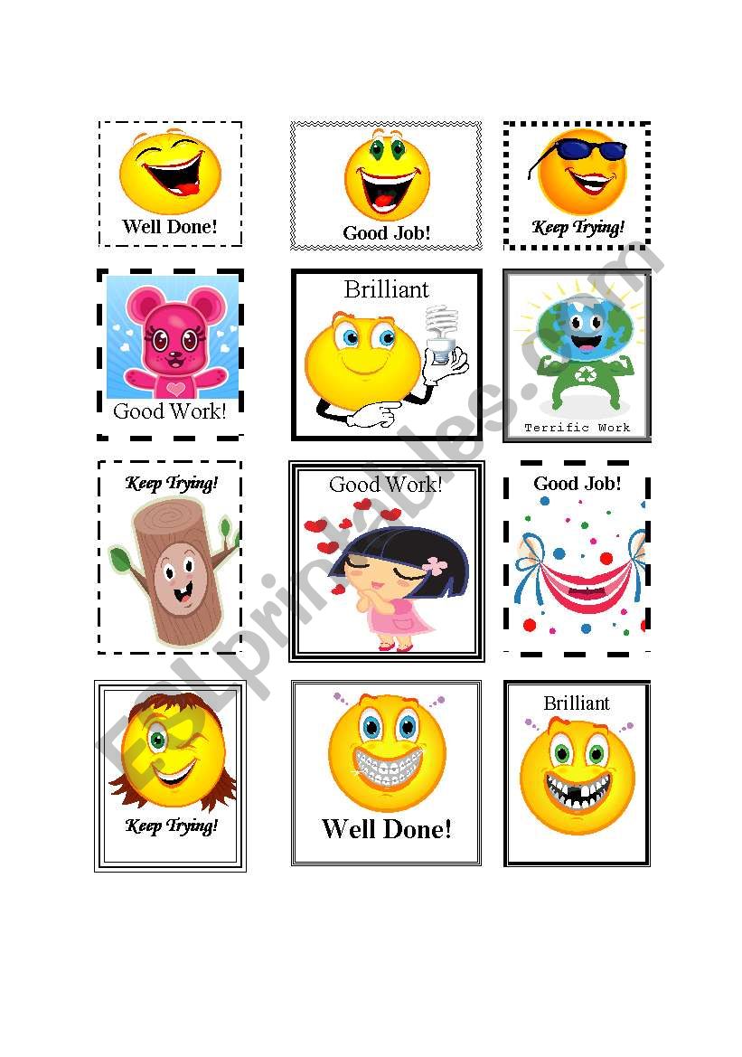 STAMPS / STICKERS / AWARDS worksheet