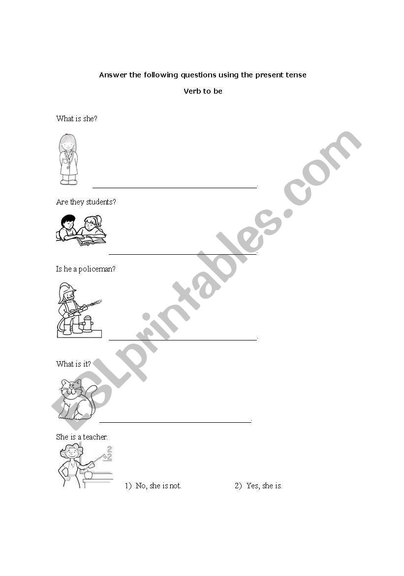 Verb to be worksheet