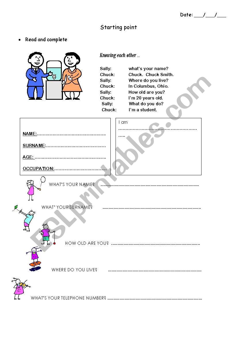knowing each other worksheet
