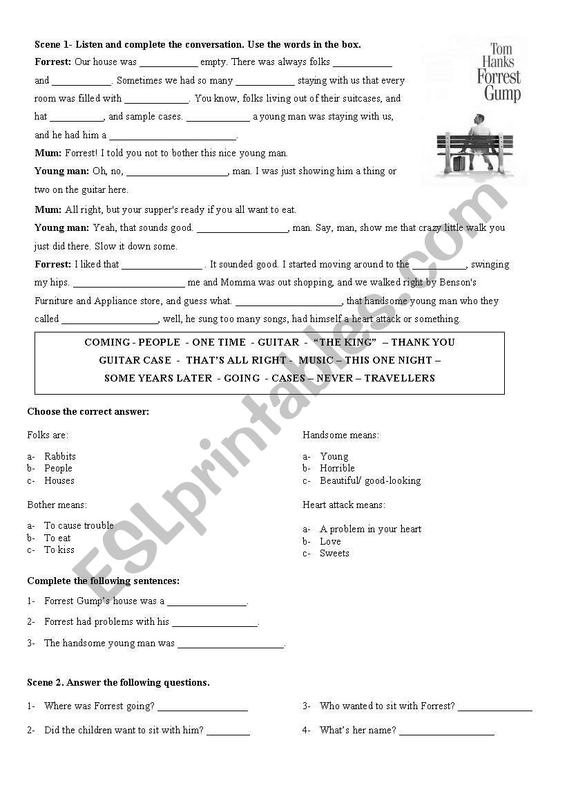 Forrest Gump worksheet