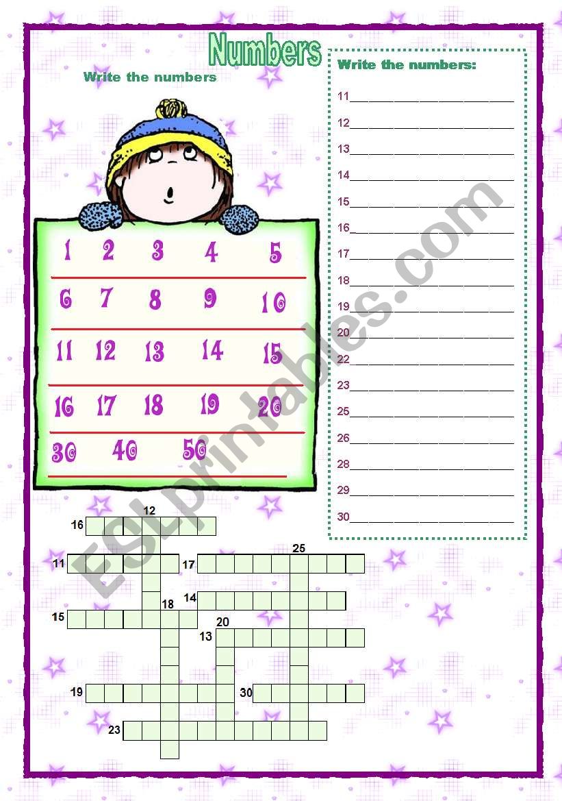 Numbers worksheet