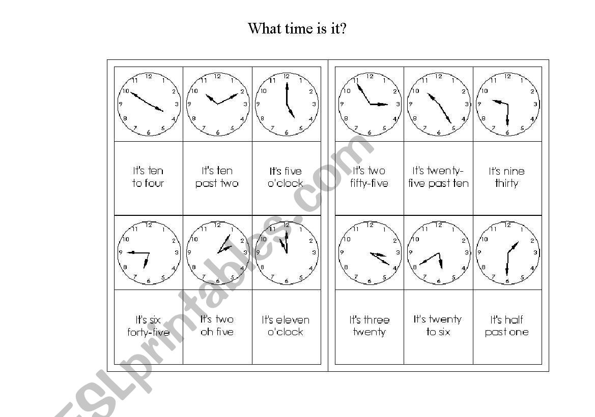 What time is it? worksheet