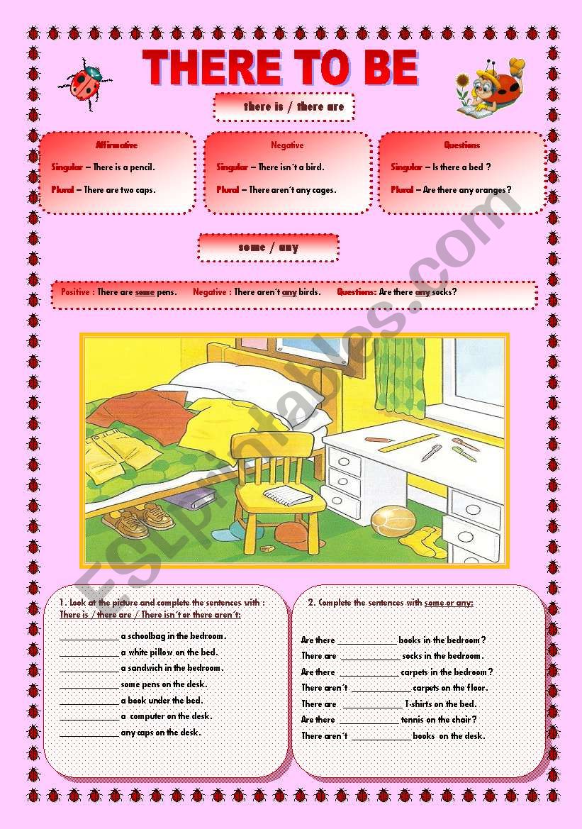 There to be, prepositions of place, some/any and question tags-2 pages.18,08,2009