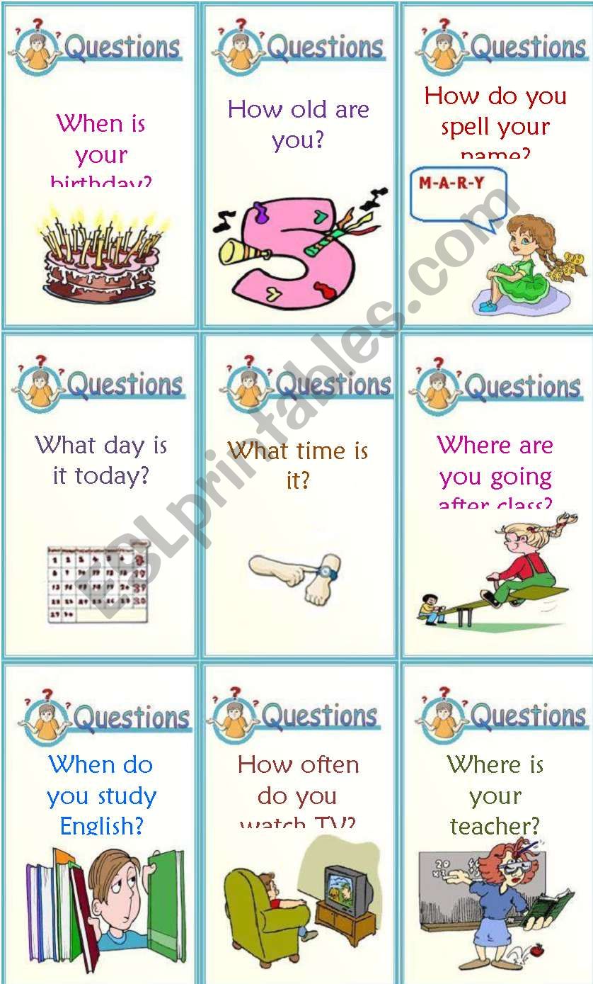 Questions  worksheet