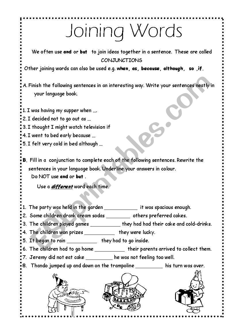 Conjunctions worksheet