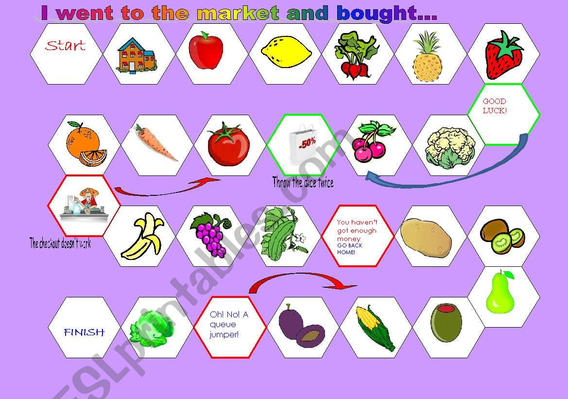 I went to the market and bought - ESL worksheet by mrs_teach