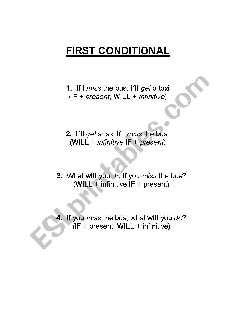 First Conditional worksheet