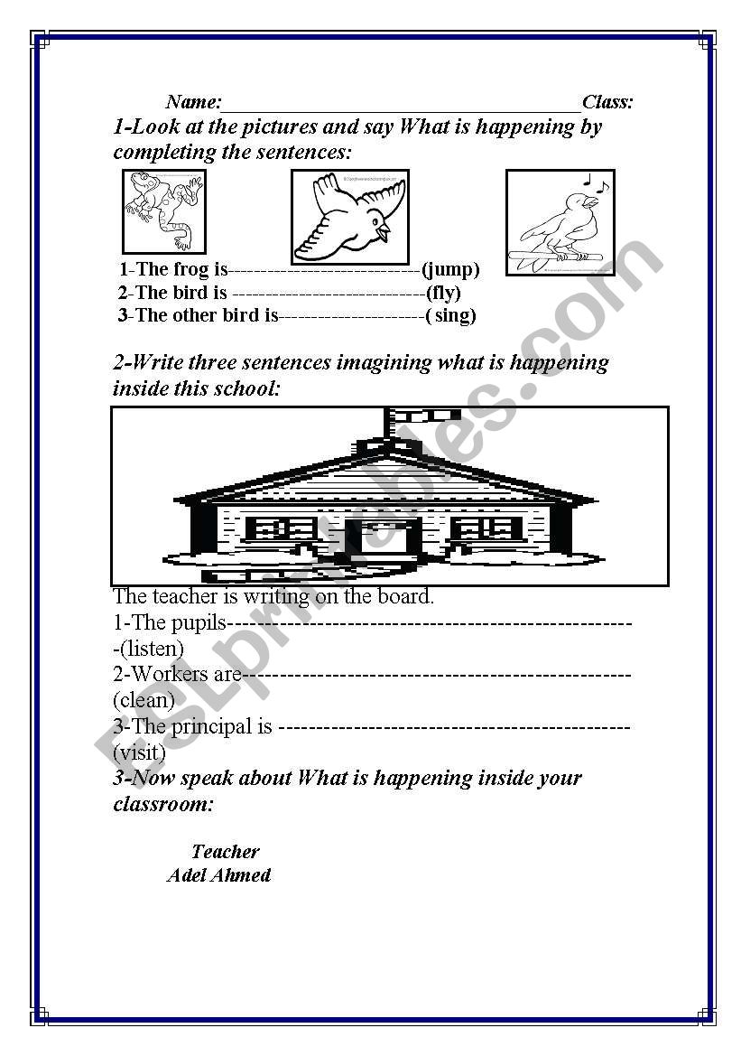 Present continuous  worksheet