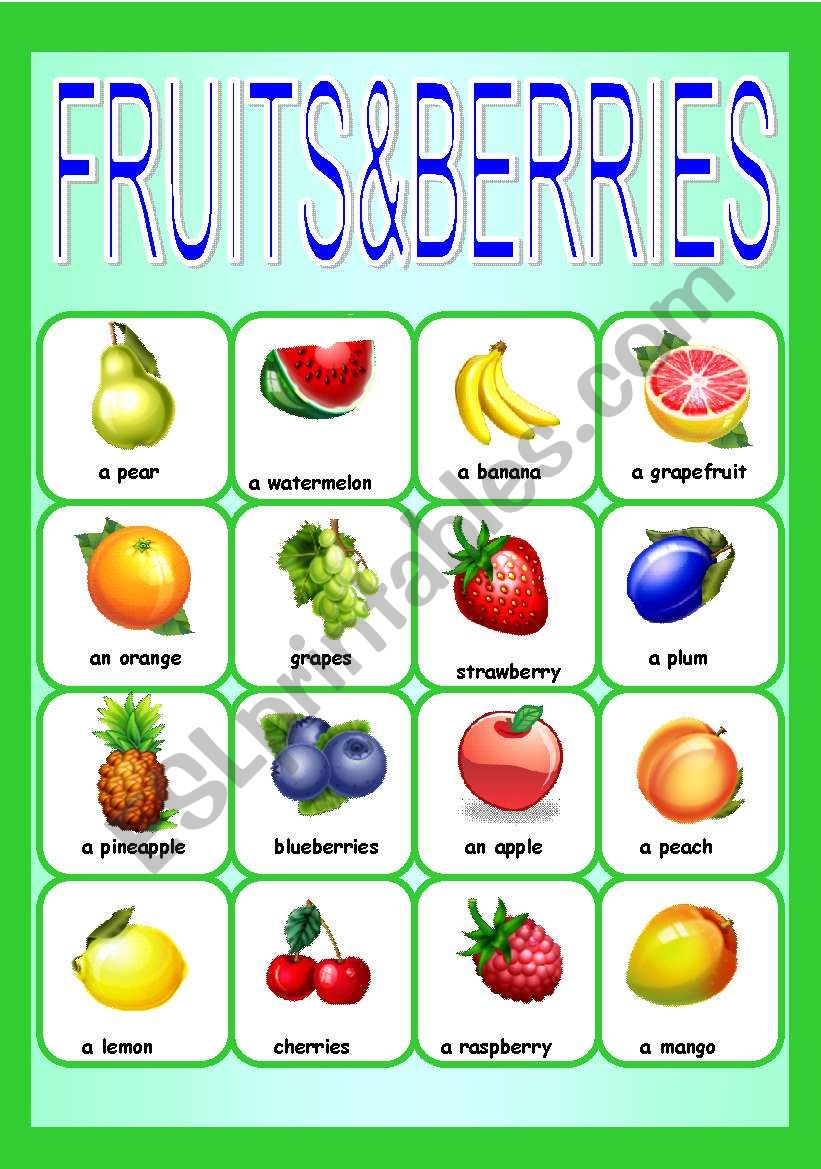 fruits&berries worksheet