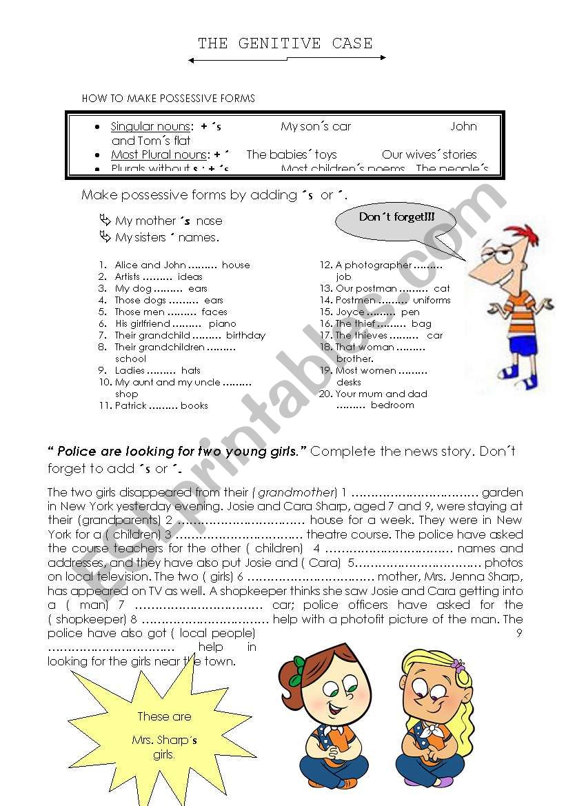 GENITIVE CASE worksheet