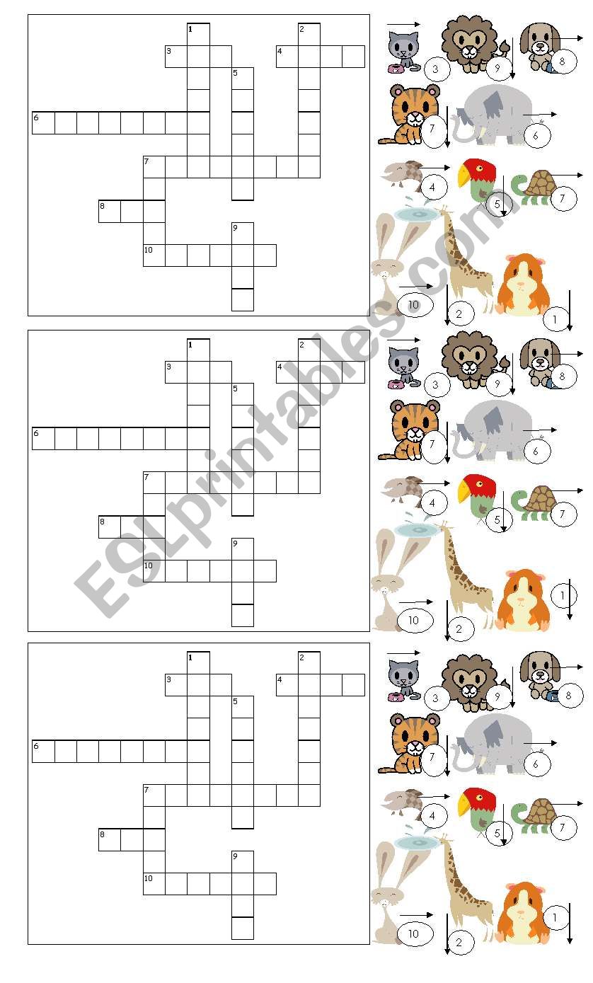 animal cross worksheet