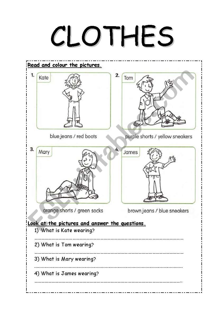 Clothes & Colours worksheet