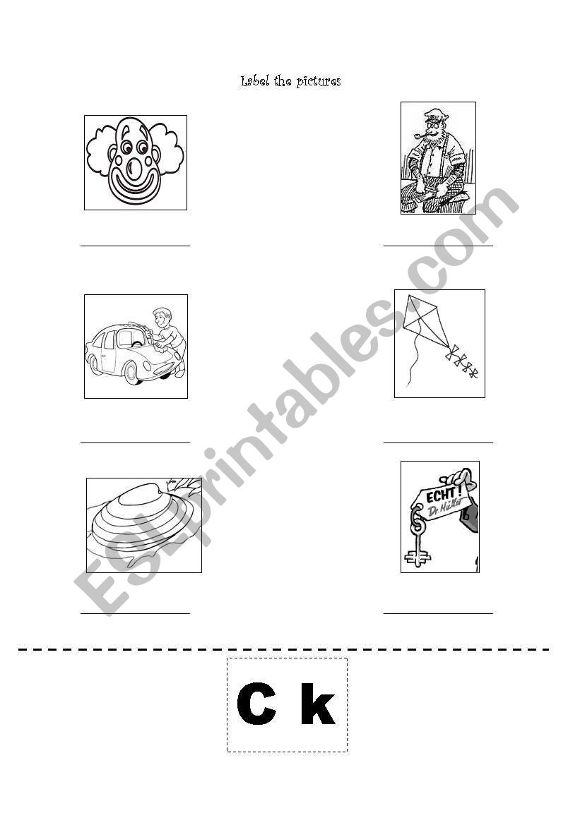 c/k Phonic Worksheet B worksheet
