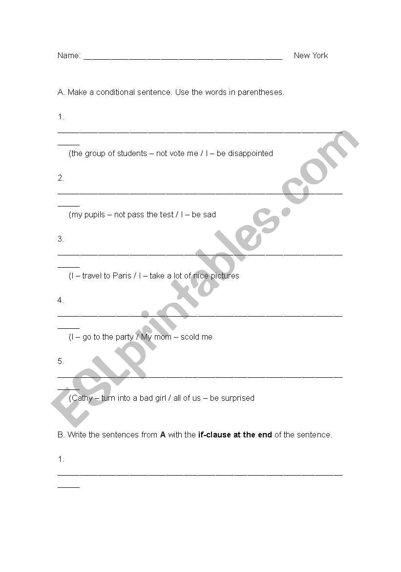 if clause worksheet worksheet