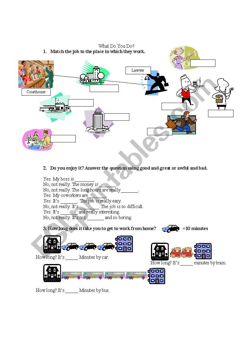 What do you do? worksheet