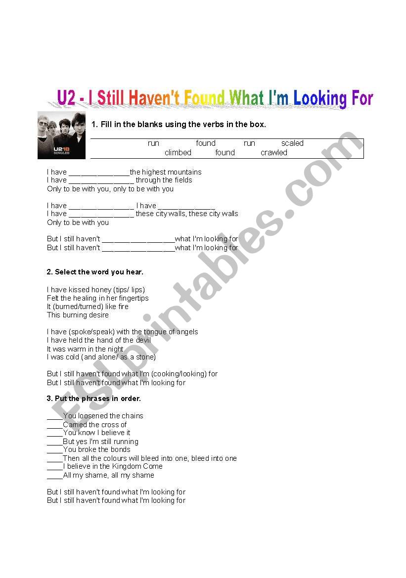 U2- Still Havent Found What Im Looking For