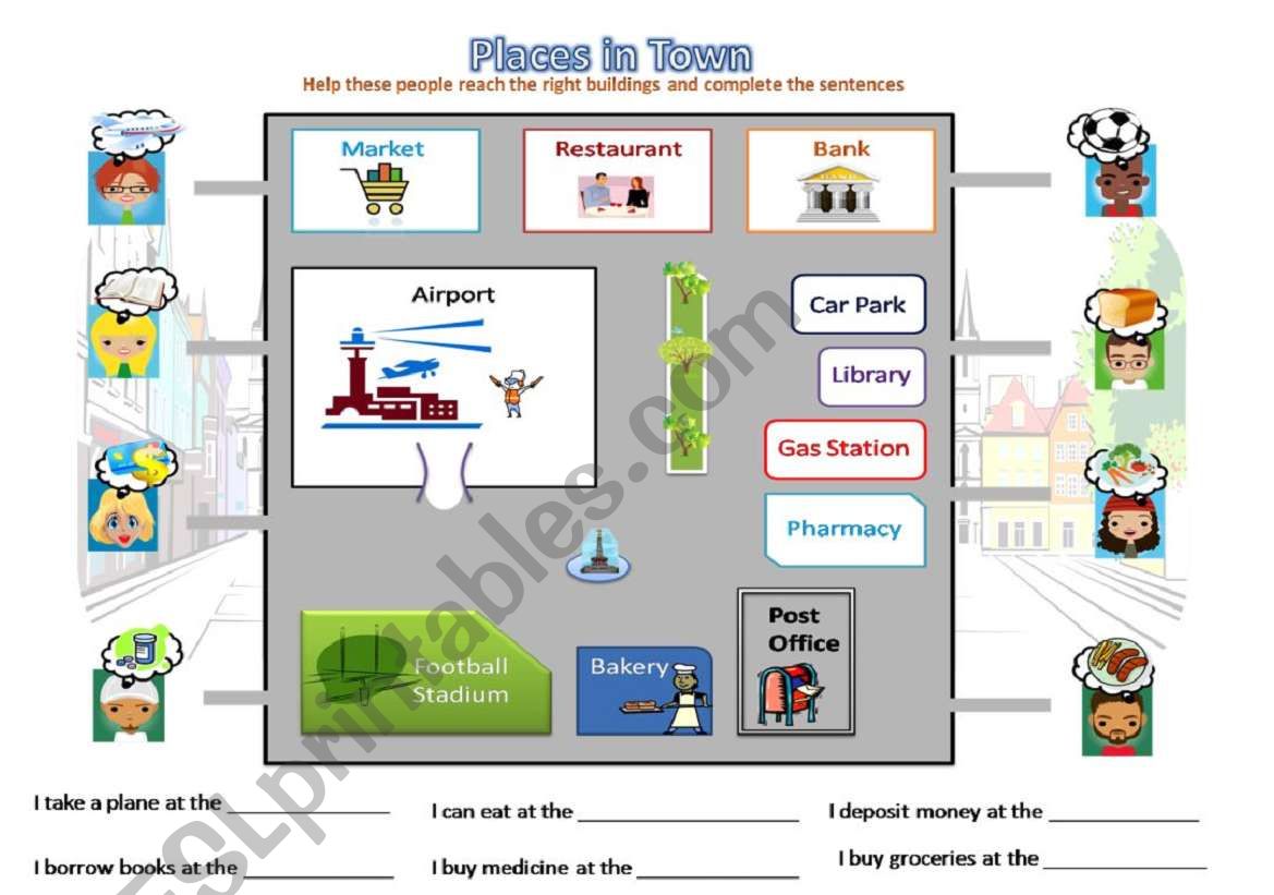 Places in Town worksheet